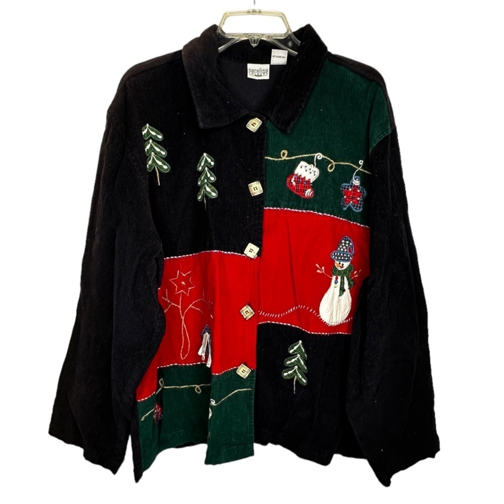 Vintage Carolina Colours Woman Corduroy Holiday Christmas Jacket